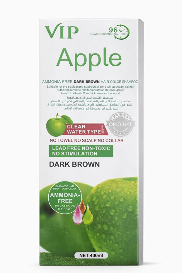 صبغة شعر من العلامة التجارية Apple باللون البني الغامق