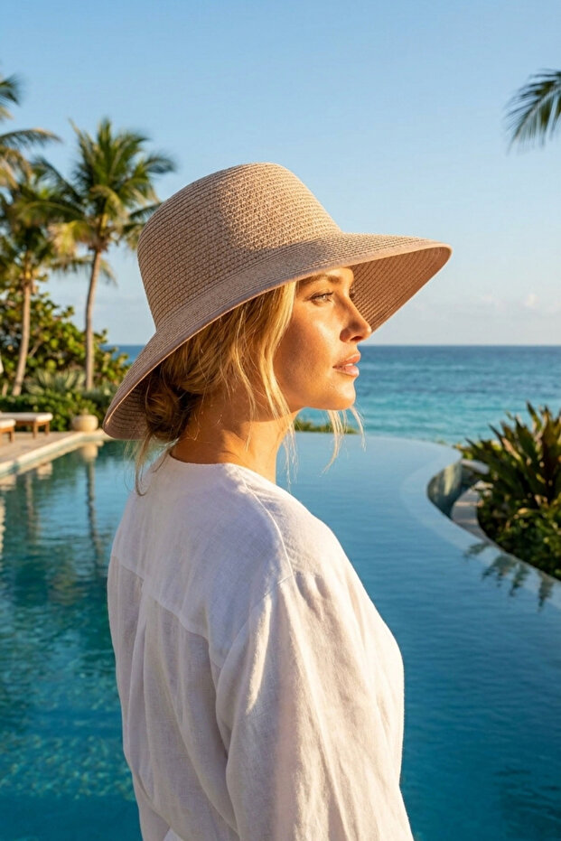Natural Woven Casual Women's Hat