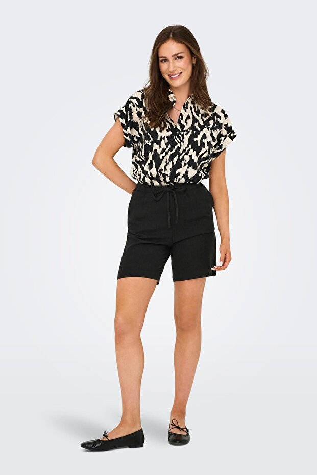 Onlsiesta Mw Pull-Up Lin Black Women's Shorts