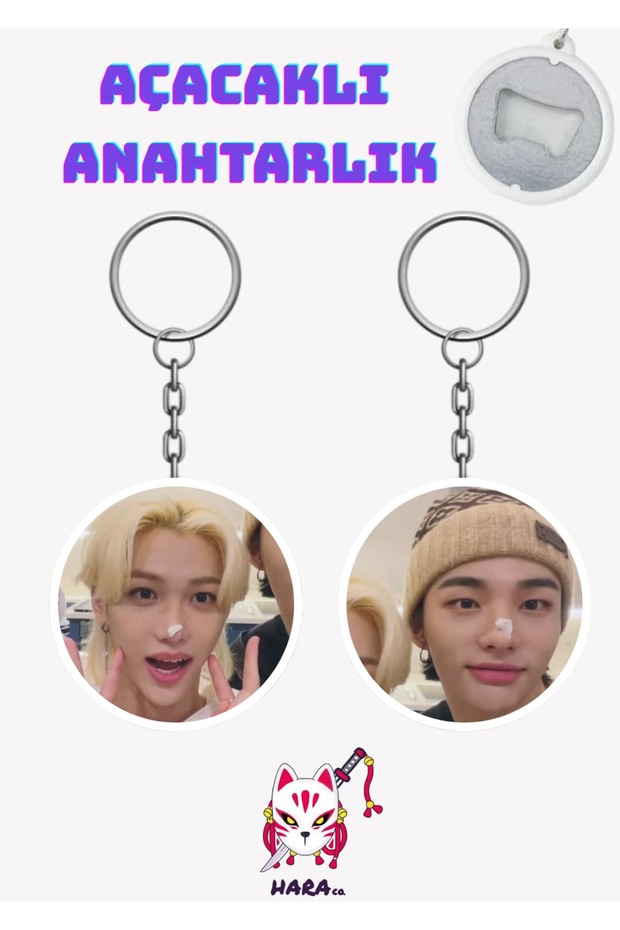 Stray Kids Kpop Group Hyunjin and Felix Keychain Opener Set (2 Pieces) V3