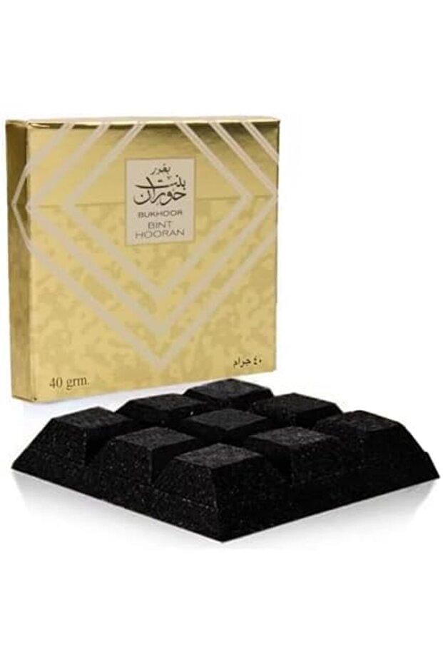 Ard Al Zaafaran Bint Hooran Middle Eastern Incense, 40 Pieces (1 Set) - 40g Black Incense Cubes