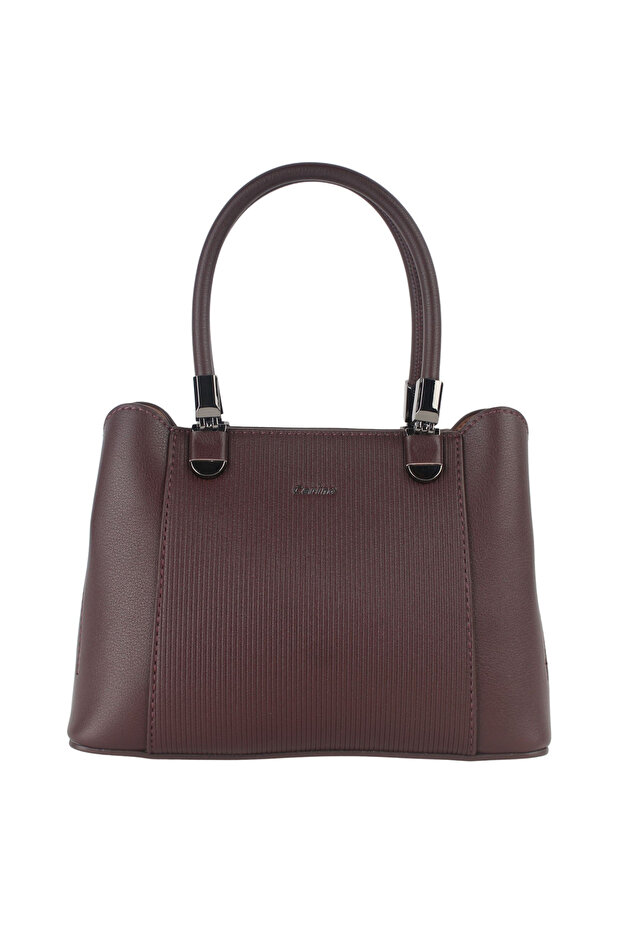 New Design Niche Vertical Pattern Soft Texture High-Quality Wine Red Handbag for Women