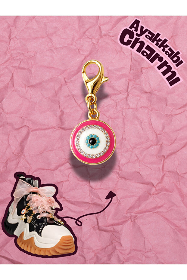 Shoe Charm 🧿 Fuchsia Evil Eye Light