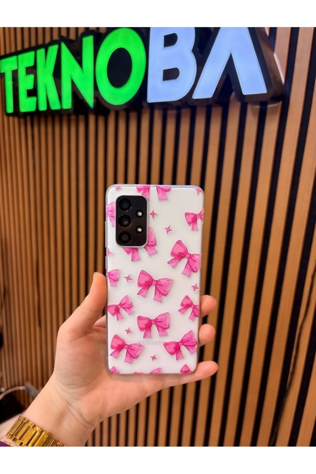Samsung A73 Transparent Case with Ribbon Embossed Print