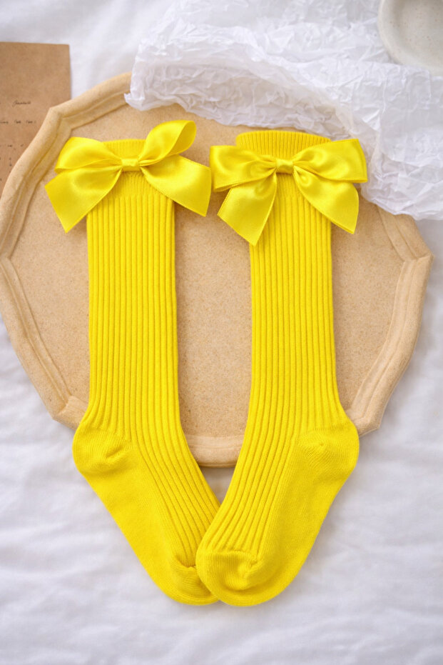 Yellow Bow Socks