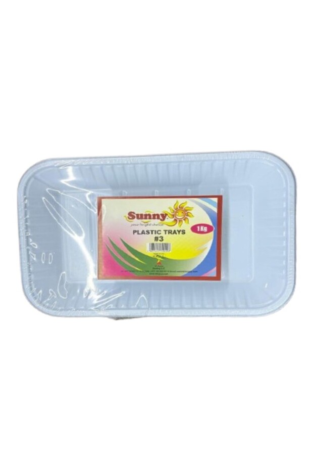 Disposable Rectangular Plastic Serving Tray - #3 -Small - 1Kg