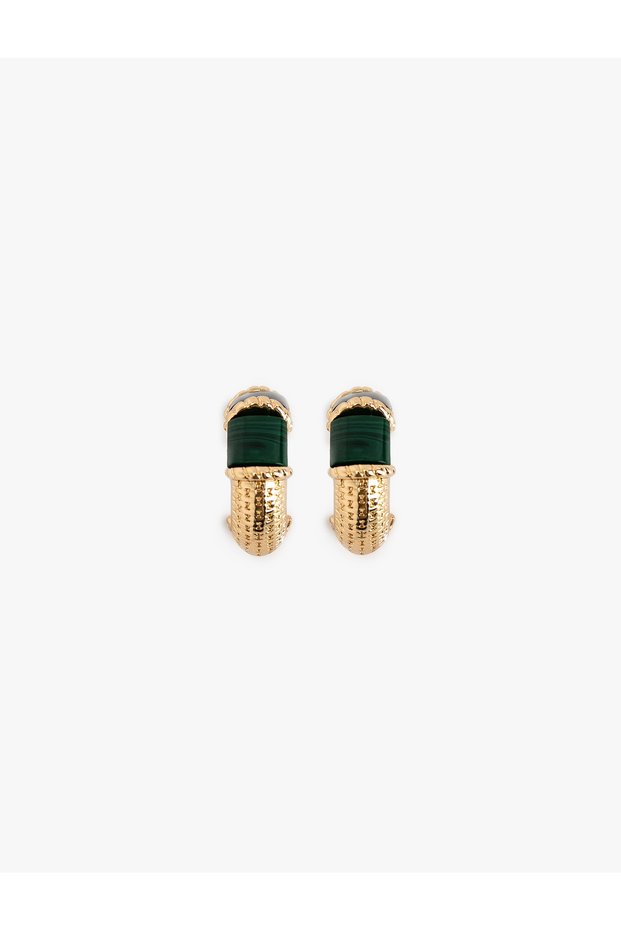 Stone-Studded Hoop Earrings