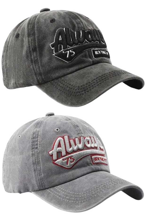 Unisex Vintage Always 75 Embroidered Adjustable Baseball Cap Hat Set of 2
