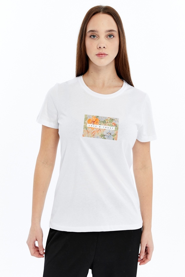 Printed Women's T-Shirt Trus White