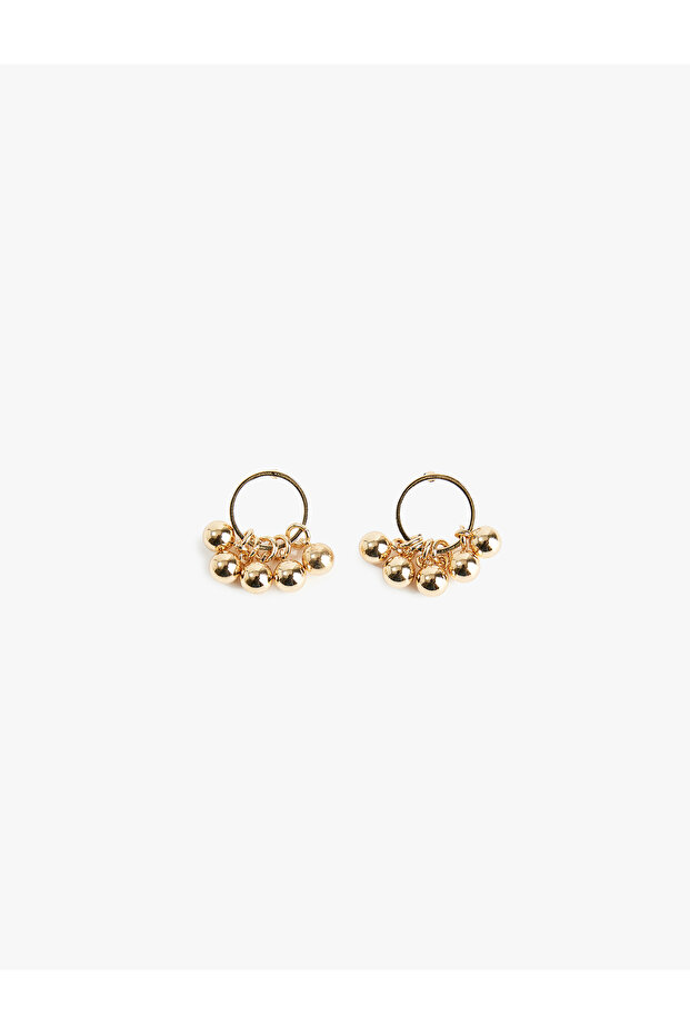 Steel Mixed Hoop Earrings with Bead Charms
