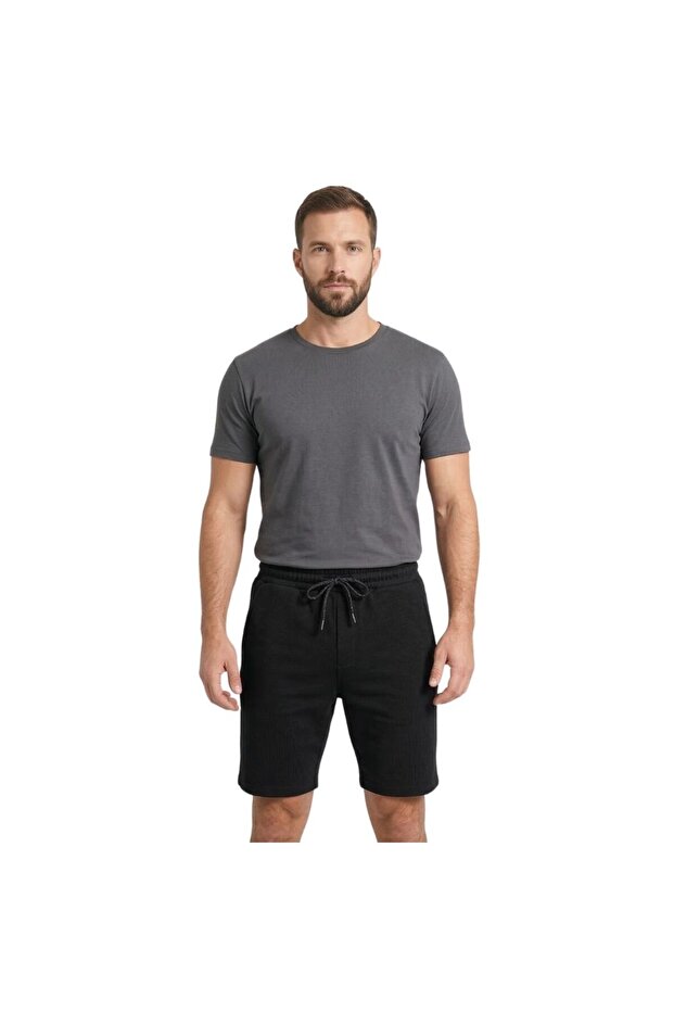 Men's Combed Cotton Shorts 7193 Black
