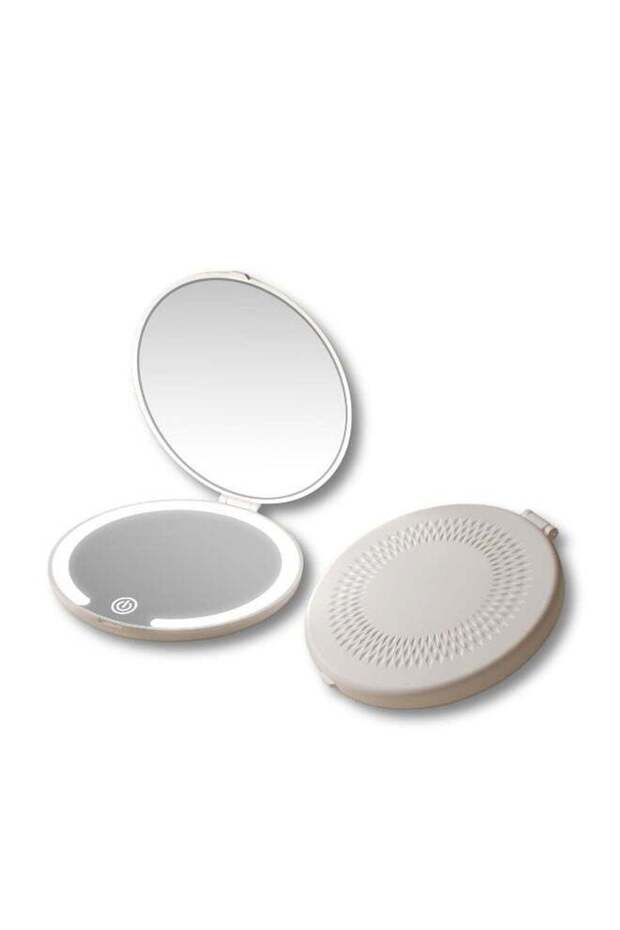 Compact Mirror with LED Light, 1X/5X Magnification, Rechargeable Travel Makeup Mirror