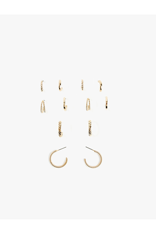 6'Lı Twist Hoop Earrings