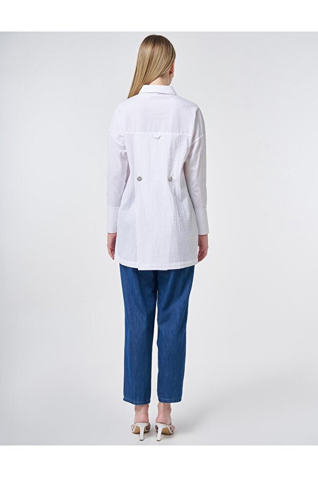 Accessory Buttoned Cotton Tunic Optical White - 5