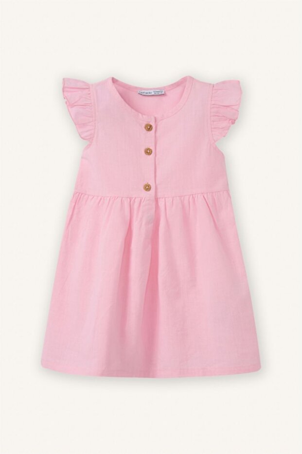 100% Cotton Flared Poplin Dress for Baby Girl Z7402A226Sm