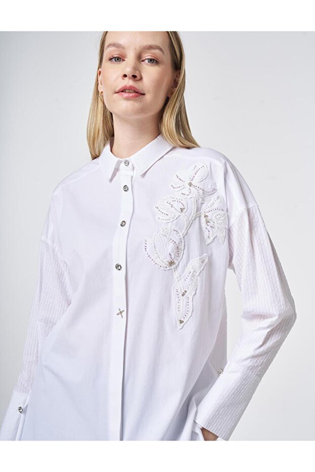 Accessory Buttoned Cotton Tunic Optical White - 7