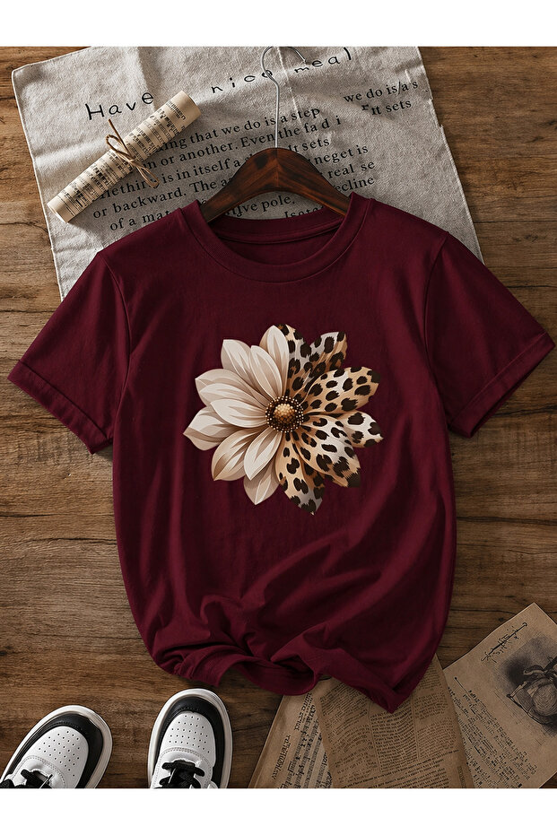 Leopard Daisy Printed Oversize Tee / T-Shirt