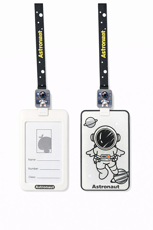 Astronaut Yoyo Drawstring Id Badge Card Holder Neck Strap Identification Card Case Staff School Hospital Workplace