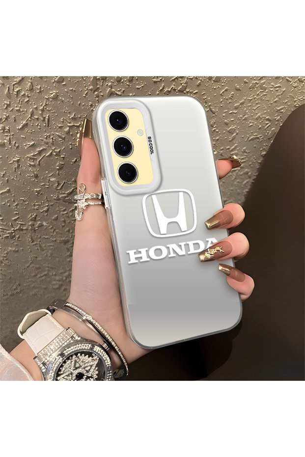 Samsung Galaxy S24 Fe Compatible Silicone Edge Hard Back Anti-Fall Phone Case Honda Patterned