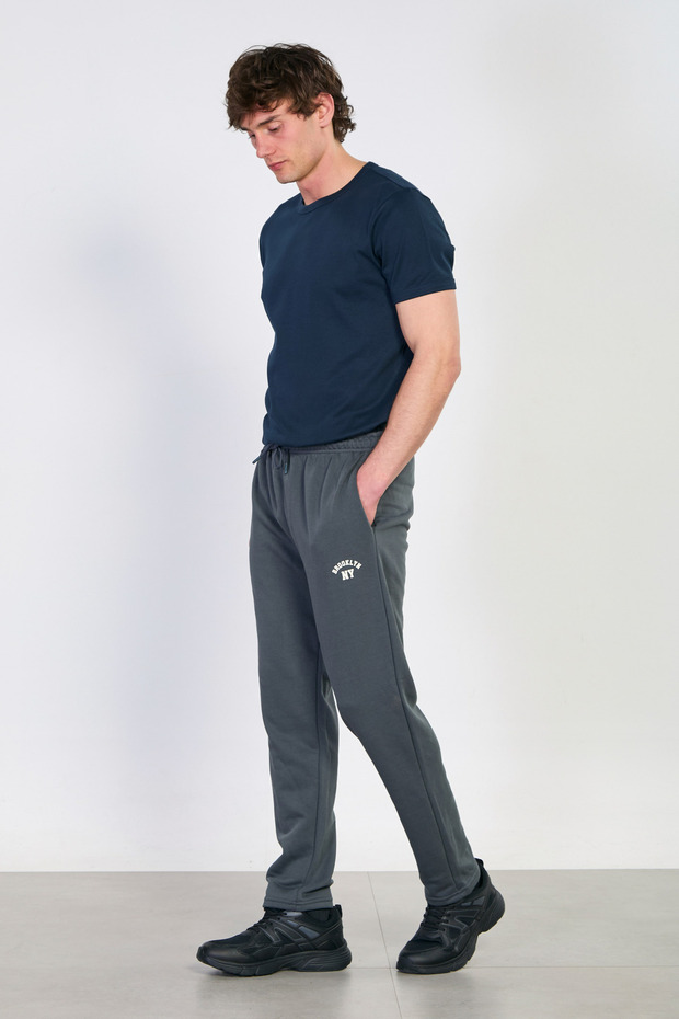 Men's brooklyn printed wide leg sweatpants - anthracite