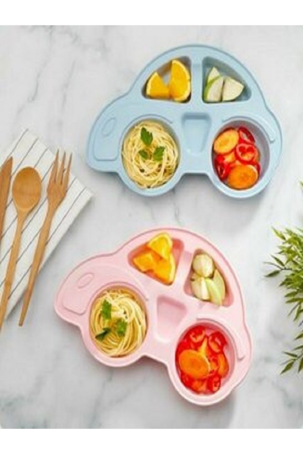 Millioncum Car-Shaped Food Plate Blue