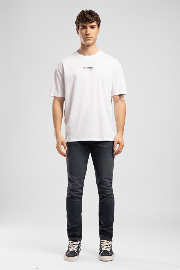 Wilder Men's Regular Fit 100% Cotton Printed Crew Neck T-Shirt White