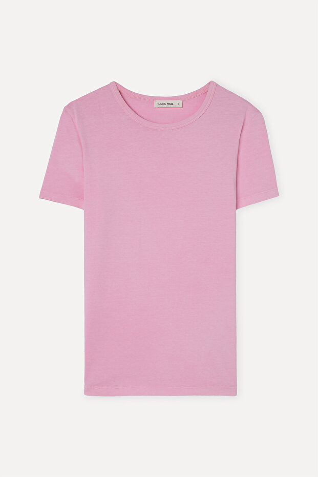 Women's Pink Crew Neck T-Shirt