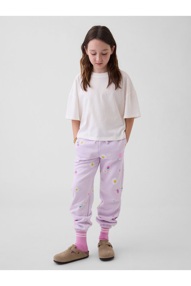 Girl's Lilac Relaxed Logo French Terry Jogger Sweatpants