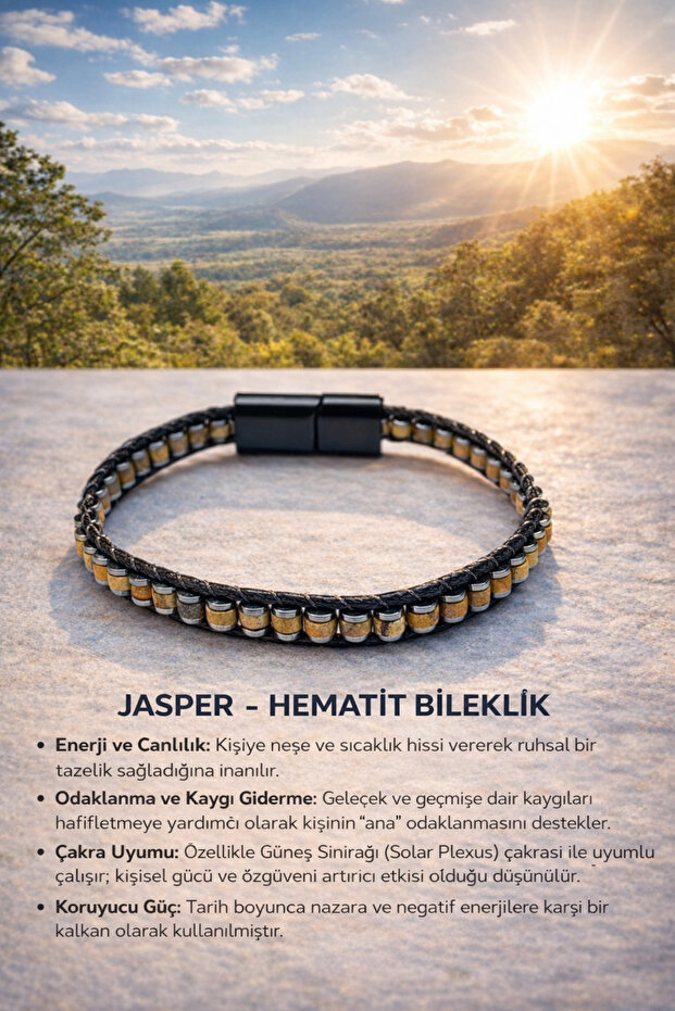 Certified Jasper - Hematite Special Design Men's Bracelet