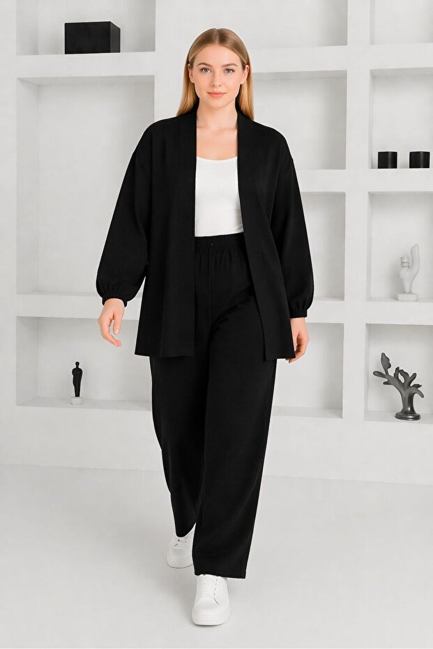 PLUS SIZE CREPE SUIT WITH JACKET AND TROUSERS
