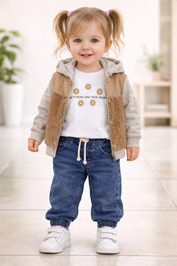 Baby Girl 4-Piece Vest and Pants Set