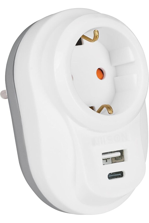 Current Protected White U-C Plug-Outlet Socket - 1
