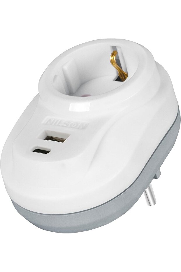 Current Protected White U-C Plug-Outlet Socket - 2