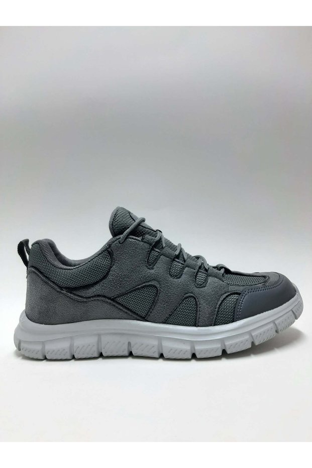 Tri̇ko Lightweight Comfortable Gray Color Lace-Up Men's Sports Shoes