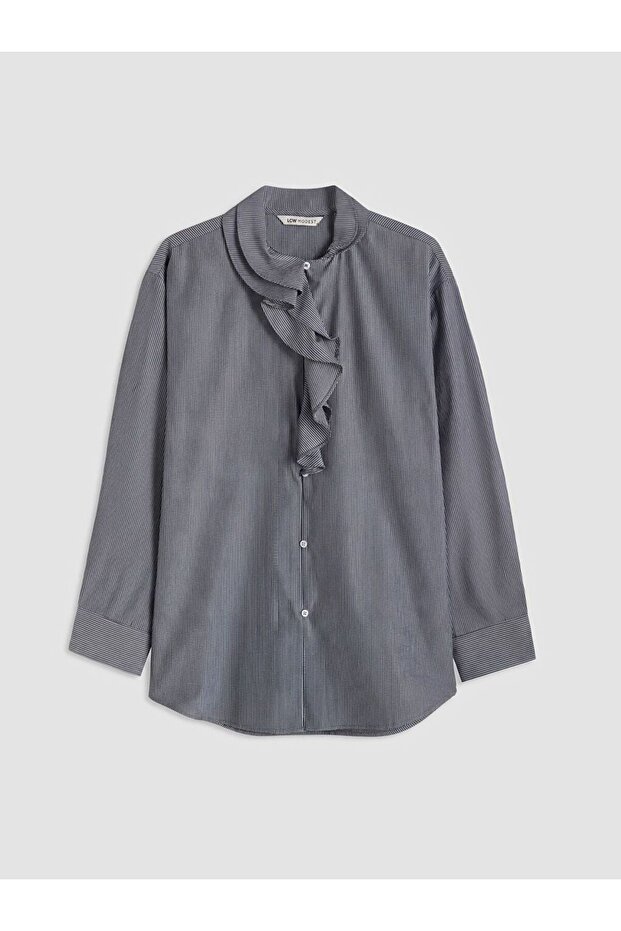 Lcw Modest Striped Ruffled Women's Shirt Tunic