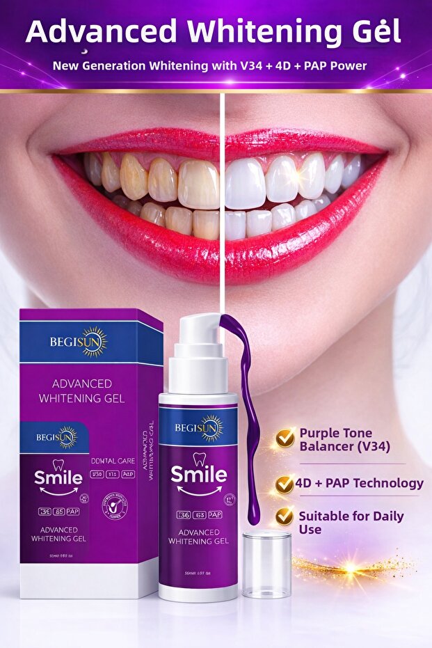Begisun V34 + Pap + 4D Advanced Formula Teeth Whitening Gel