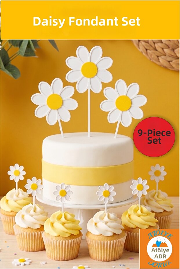 Daisy Themed Birthday Toothpick Set - Cake Decoration with Daisy Figures - Daisy Toothpick Set Presentation