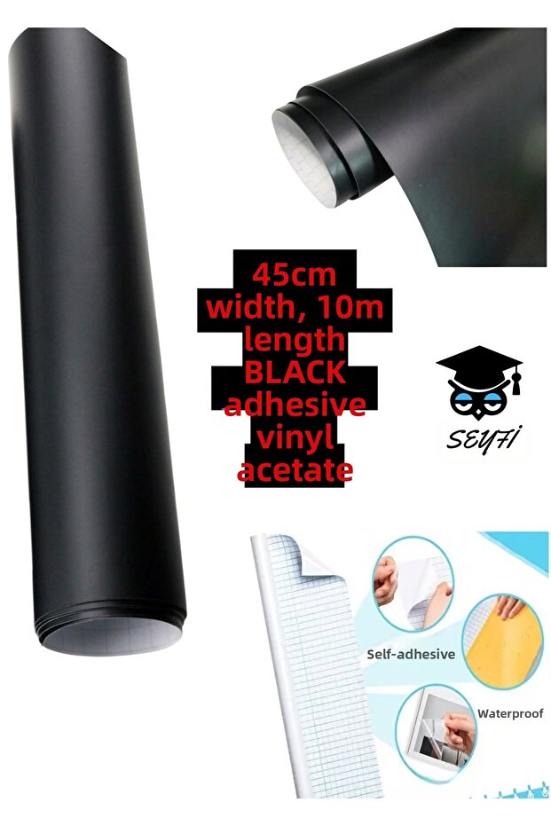 45cm and 10 Mt Length Black Adhesive Foil Acetate