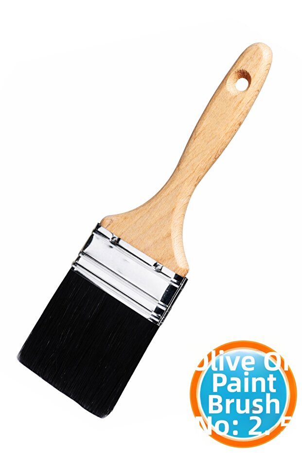 Oil Paint Brush Wooden Handle No: 2.5 Ergonomic Handle Durable Bristle Long Lasting Paint Application Brush