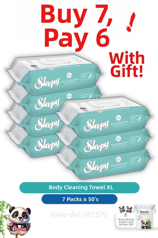 Buy 7 Pay 6 Body Cleansing Wipes XL 50Pcs