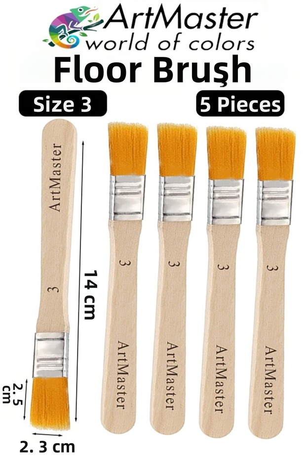 Floor Brush Number 3 5 Pieces Paint Brush Synthetic Silk Tip Bristle Acrylic Gouache Oil Painting Brush Ze