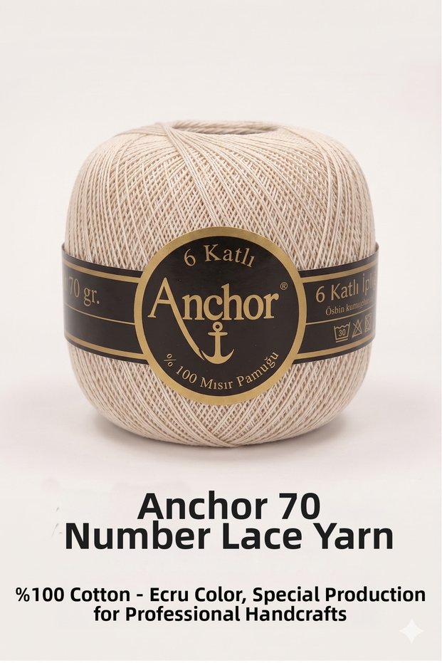 Size 70 Lace Yarn Ecru Color