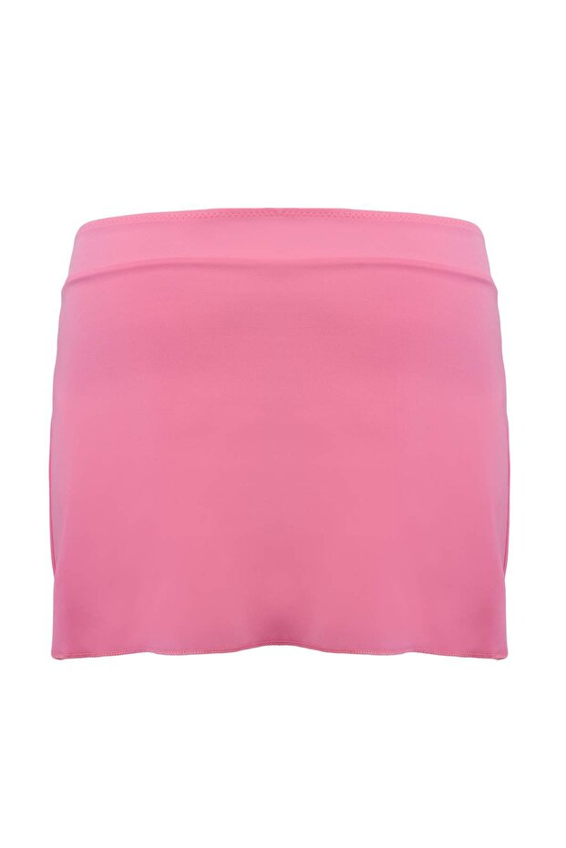 Pembe Normal Bel Yırtmaç Detaylı Etek Bikini Altı TBESS26BA00002 - 7