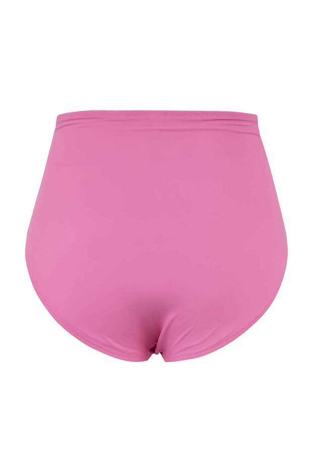 Pembe Yüksek Bel Korseli Büzgü Detaylı Toparlayıcı Büyük Beden Bikini Altı TBBSS23CR00001 - 6