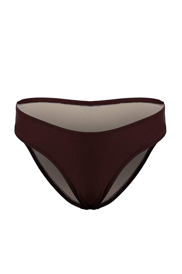 Brauner Basic-Bikinihose mit normaler Taille TBESS26BA00012 - 4