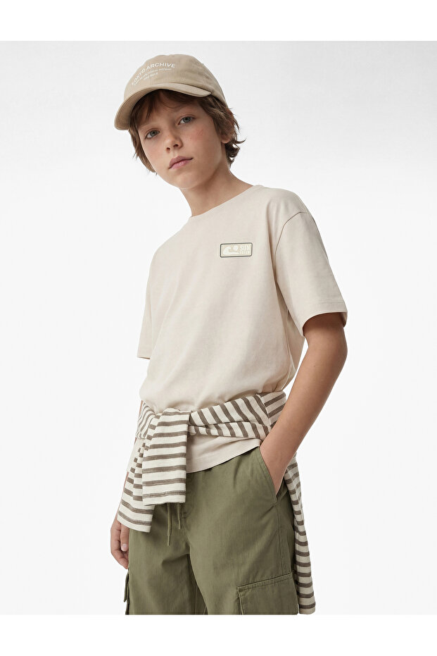Cotton Short Sleeve Crew Neck Printed T-Shirt