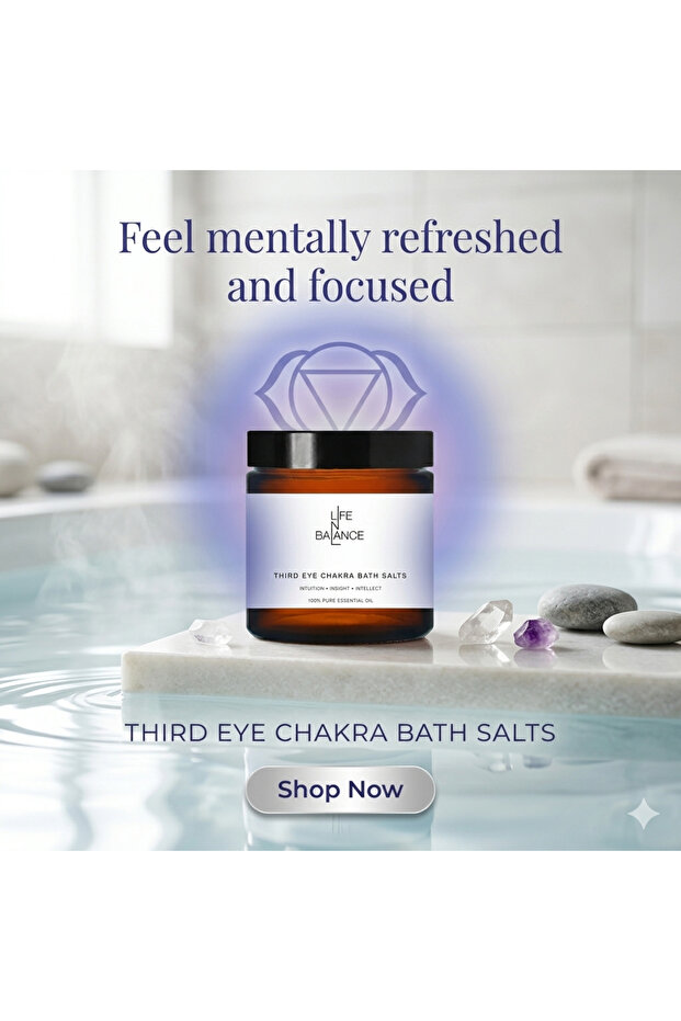 Third Eye Salt 250mg – 741 Hz Chakra Salt with Oud & Amber Aroma, Space/Ether Element