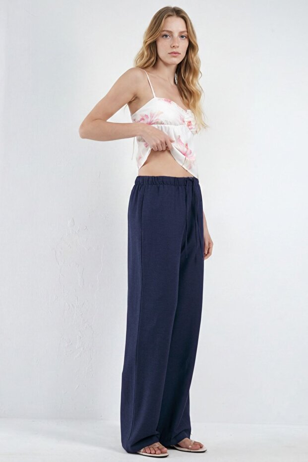 Drapierte Leinenhose - 4