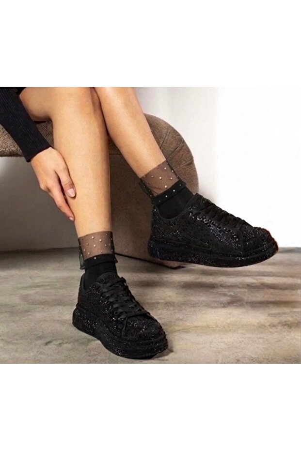 Tulle Ankle Socks with Sequin Detail