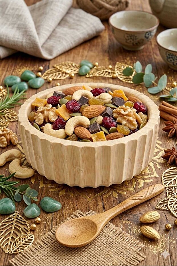 وعاء دائري من الخيزران مقاس 14 سم bmb130